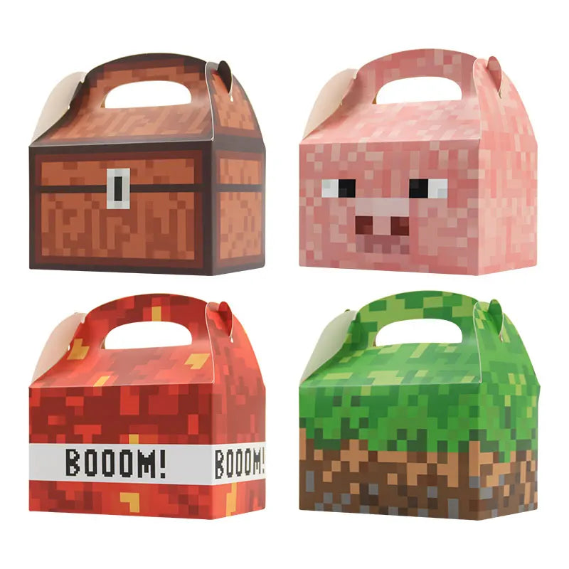 Scatole A Gable Per Bomboniere Pixel Giochi Set Da 12 Astucci Decorativi Per Compleanni