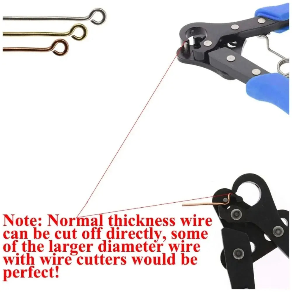 Set di pinze per filo da 1,5/2,25/3 mm per avvolgimento del filo, riparazione di flessioni, strumento per la creazione di gioielli, pinze a becchi tondi per avvolgimento di anelli metallici
