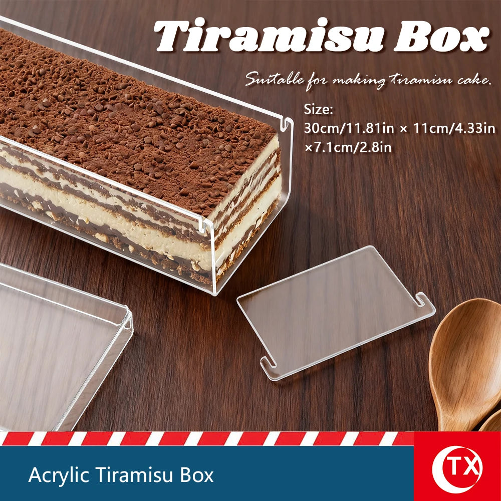 Contenitore Per Tiramisù In Acrilico Trasparente Riutilizzabile Per Pasticceria E Dessert