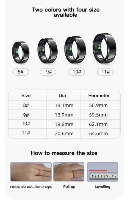 Anello Fitness Intelligente Per Huawei Xiaomi Tracciamento Attività Sonno Bluetooth Adatto iOS Android