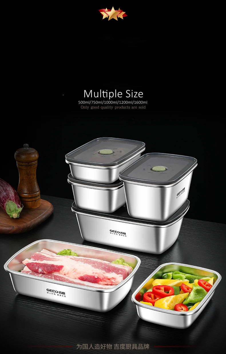 Contenitore Per Alimenti In Acciaio Inox 304 Lfgb Sottovuoto Leggero Capacità da 500ml a 1600ml