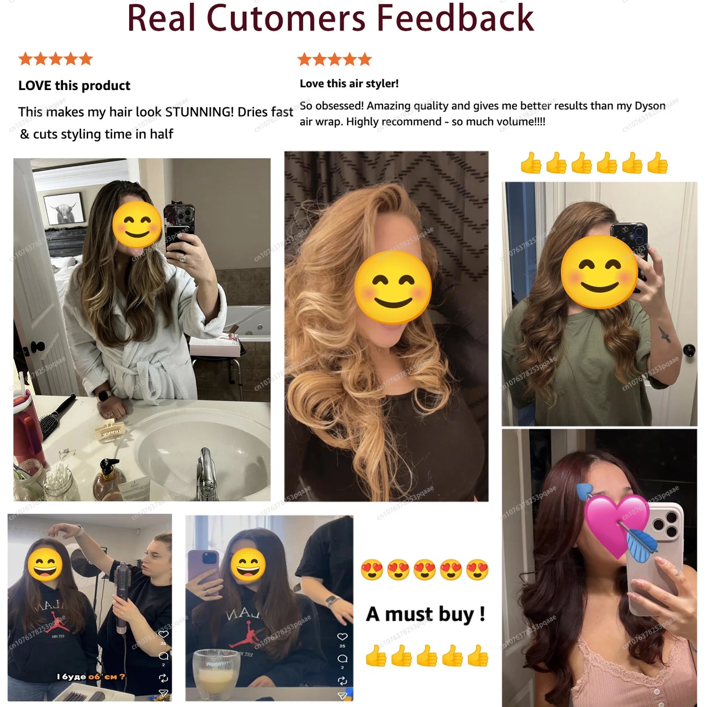 Nuovo Multil Hair Styler Asciugacapelli automatico per arricciare Asciugacapelli ad aria calda/fredda 1300W Piastra per capelli Curling Barrel Spazzola Asciugacapelli per salone