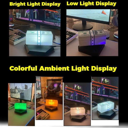 Lampada Fluttuante Maglev Dorata A Forma Di Banconota Lanterna Decorativa Originale