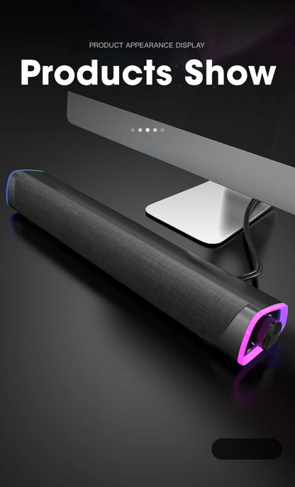 Altoparlante cablato per computer 4D Barra Bluetooth Suono stereo Subwoofer Altoparlante soundbar surround per MacBook Laptop Notebook Gioco per PC