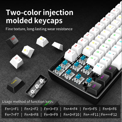 Tastiera meccanica da gioco cablata al 60% Mini layout ultra compatto retroilluminato RGB per giocatori PC/Mac e tipisti Design facile da viaggio