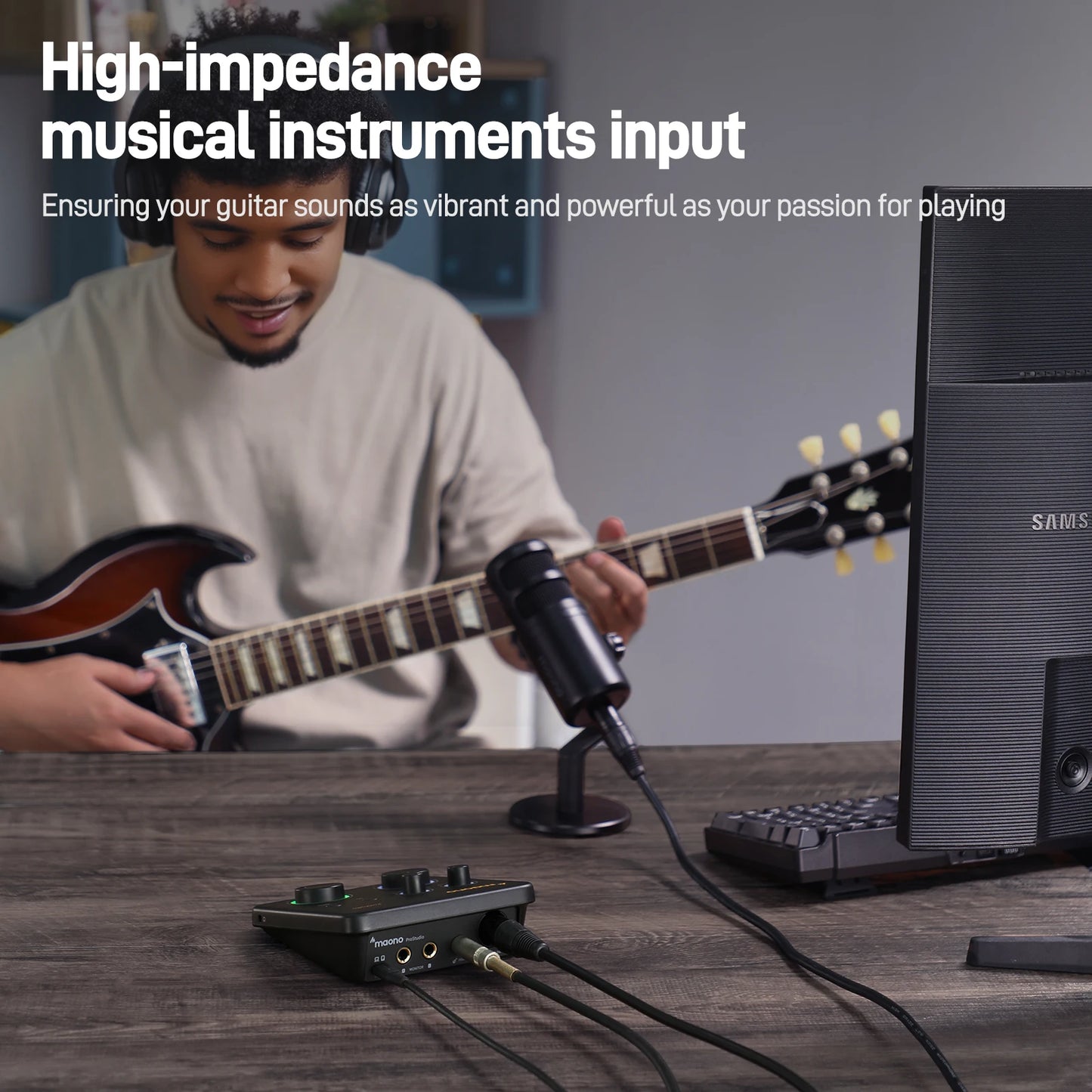Interfaccia Audio USB MAONO PS22 Lite per PC, Ingresso XLR, 24-bit/192kHz, Software di Routing, Loopback ASIO per Registrazione Musica, Chitarra, DAW
