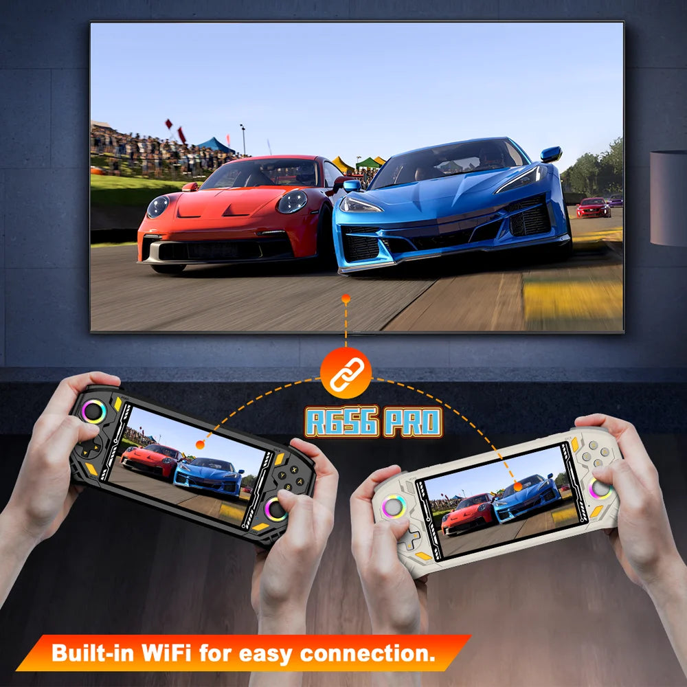 Console di gioco retrò RG56 Pro, avvio ultra rapido, carica tutti i tipi di giochi classici 3D, qualità dell'immagine HD nitida, portatile e leggera.