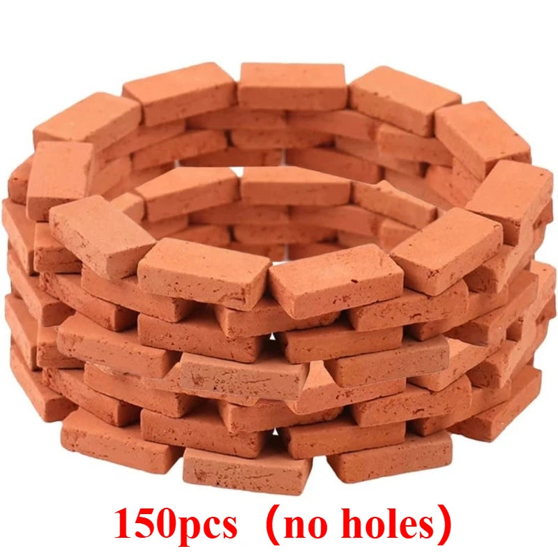 50-150 pezzi 1:16 modello di mini mattoni reali, accessori paesaggistici per figurine in miniatura, giocattolo di mattoni finti fai da te per la costruzione di giardini fatati