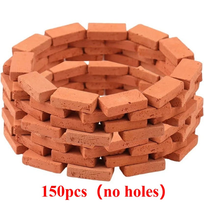 50-150 pezzi 1:16 modello di mini mattoni reali, accessori paesaggistici per figurine in miniatura, giocattolo di mattoni finti fai da te per la costruzione di giardini fatati