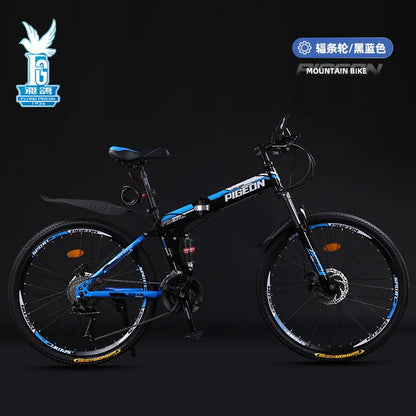 Bicicletta Pieghevole Da Montagna Per Adulti Con Freni A Disco Fuoristrada Unisex Velocità Variabile