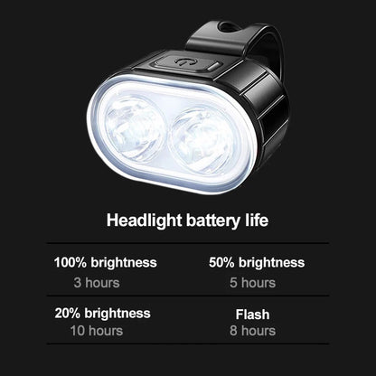 Set Luci Da Bicicletta Ricaricabili Frontale E Posteriore Impermeabili USB MTB Con Alta Luminosità