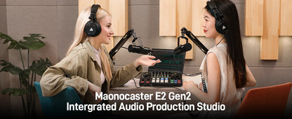 MaonoCaster E2 Gen2 Interfaccia Audio Mixer con Doppio Ingresso XLR per Podcast, Streaming Live e Gaming