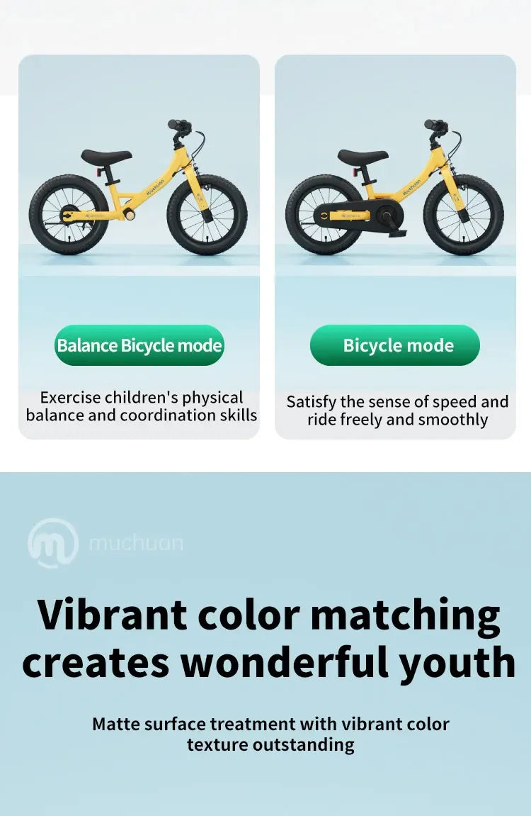 Bici Equilibrio Bambini 2 In 1 Età 2 6 Anni Telaio Alluminio Ruote Da 12 Pollici