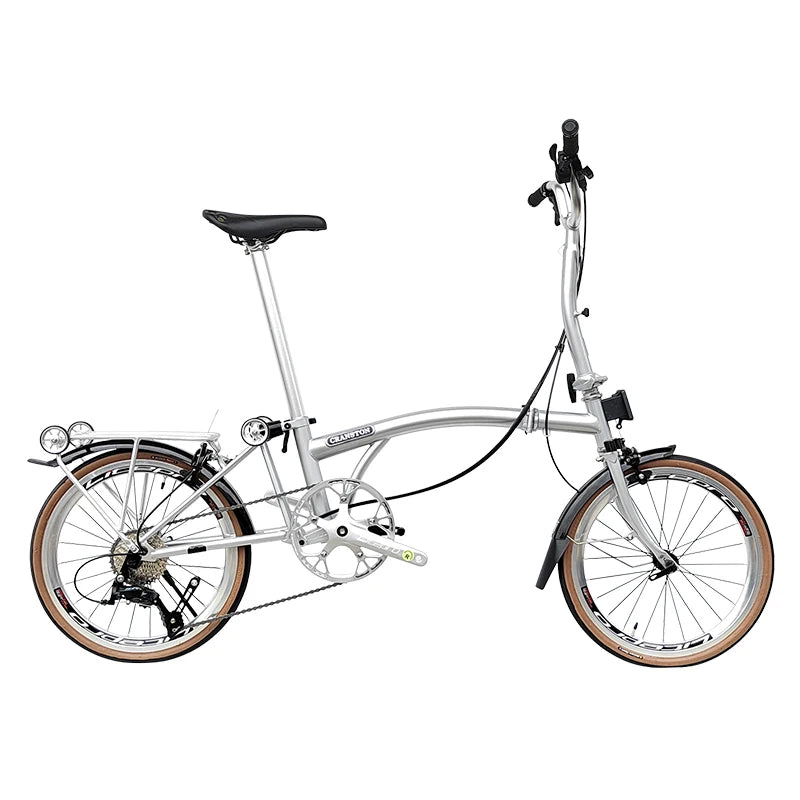 Bicicletta Pieghevole 20 Pollici Da Donna Leggera A 9 Velocità Portatile E Retrò