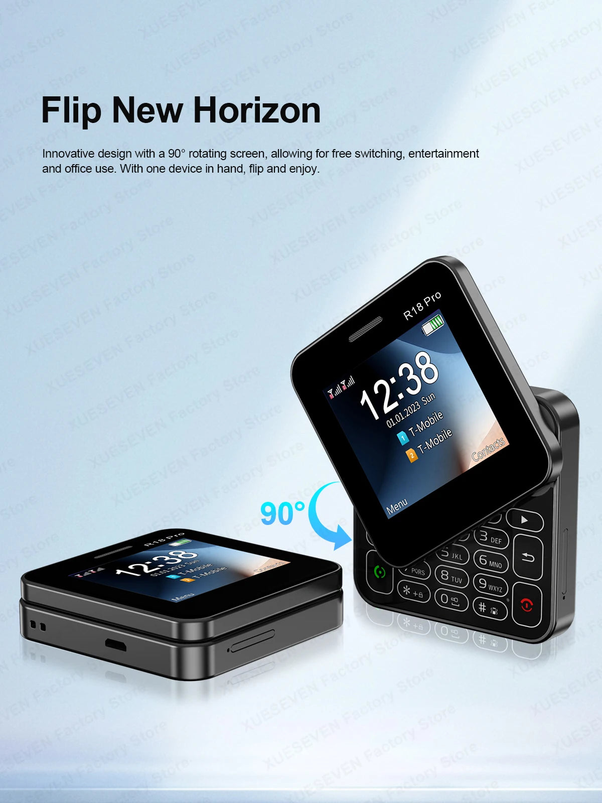 Telefono Mini Dual Sim Con Schermo Rotante Da 2,4 Pollici Slider Torcia E Funzione Blocco Contatti