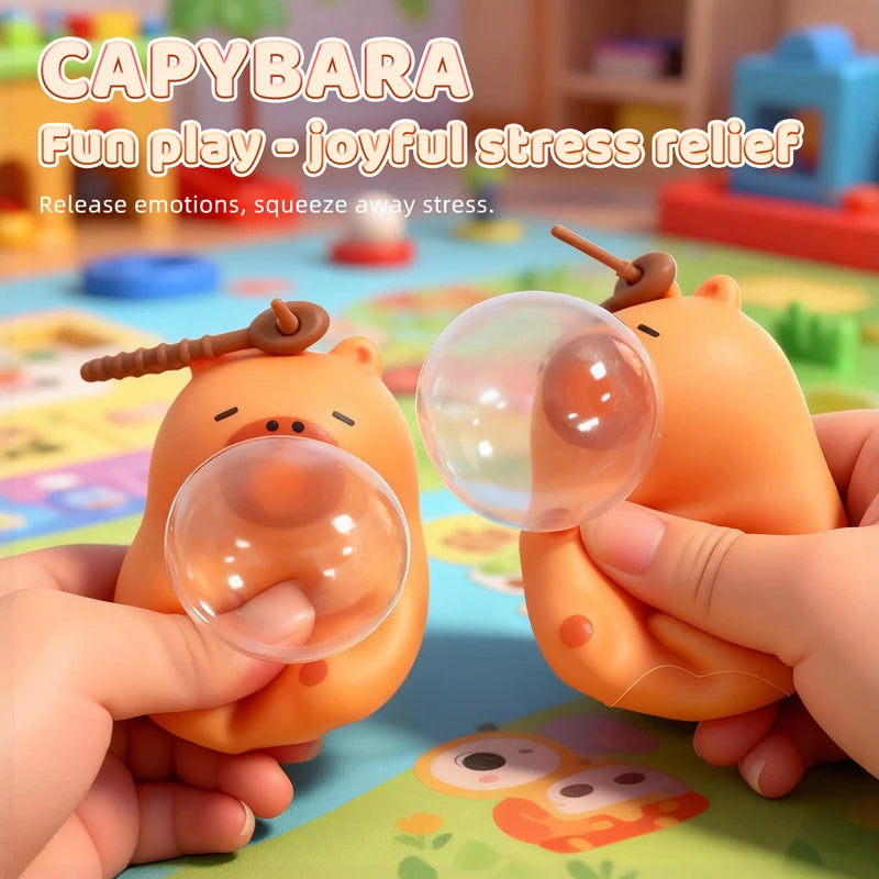 Portachiavi Squishy Capibara Ciondolo Borsa Auto Antistress Morbido Giocattolo Relax Per Decompressione Quotidiana