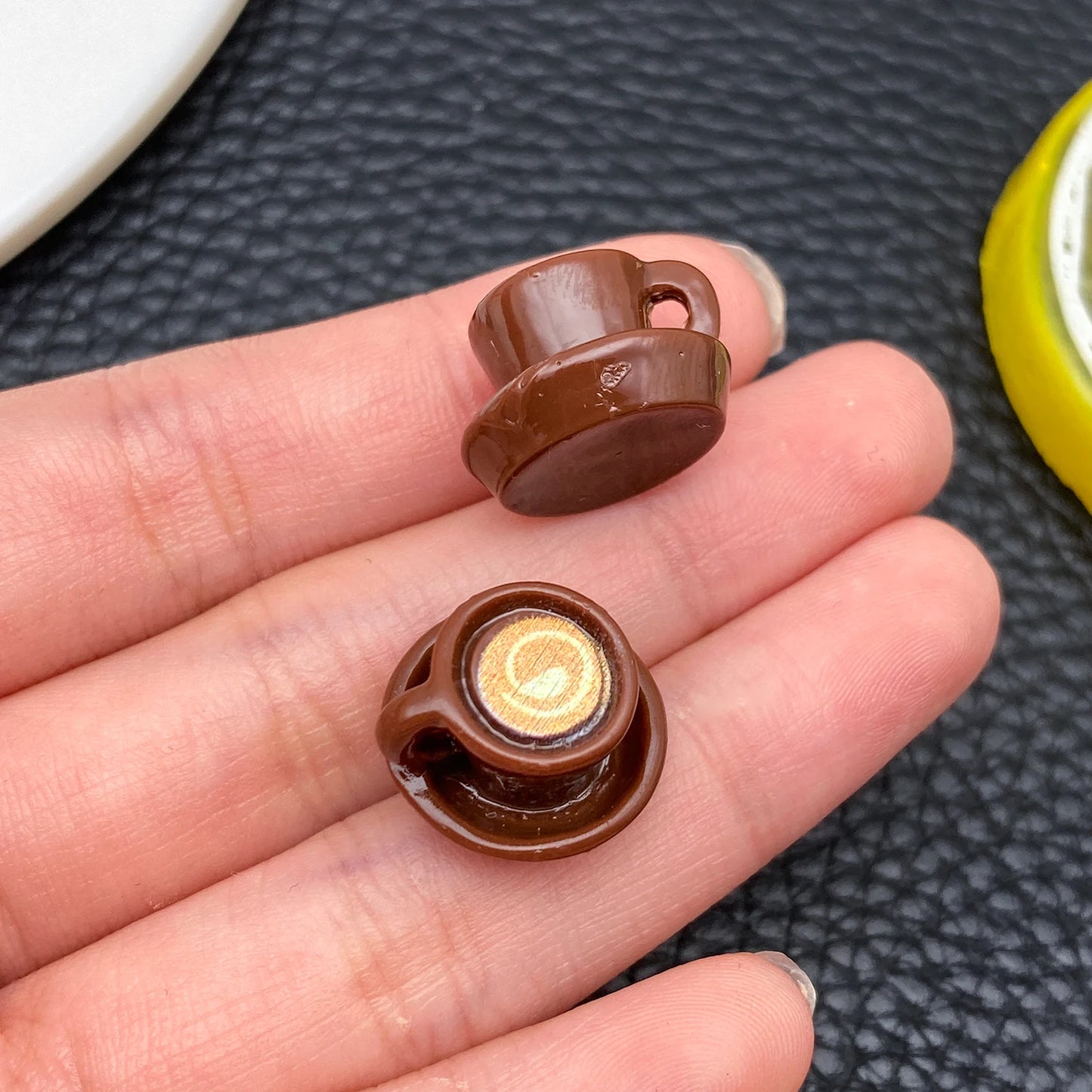 Set Da 10 Ciondoli In Resina A Forma Di Chicchi Di Caffè E Tazze Per Gioielli Fai Da Te