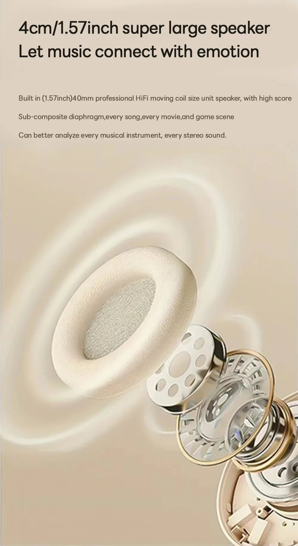 Bosebye Cuffie P2961 Senza Fili Bluetooth 5.3 Auricolare Originale Stereo HIFI Auricolare Gioco Auricolari Con Microfono Per Samsung iPhone