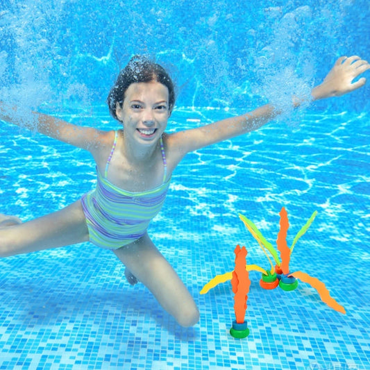 Set Di Tre Giochi Da Immersione Per Piscina Per Bambini A Forma Di Pianta Oceanica Per Allenamento