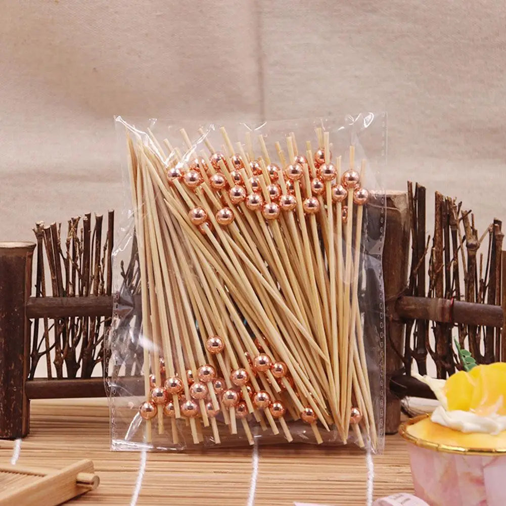 100 Spiedini di Bambu per Buffet Sposi e Finger Food Bastoncini Usa e Getta per Decorazioni Catering