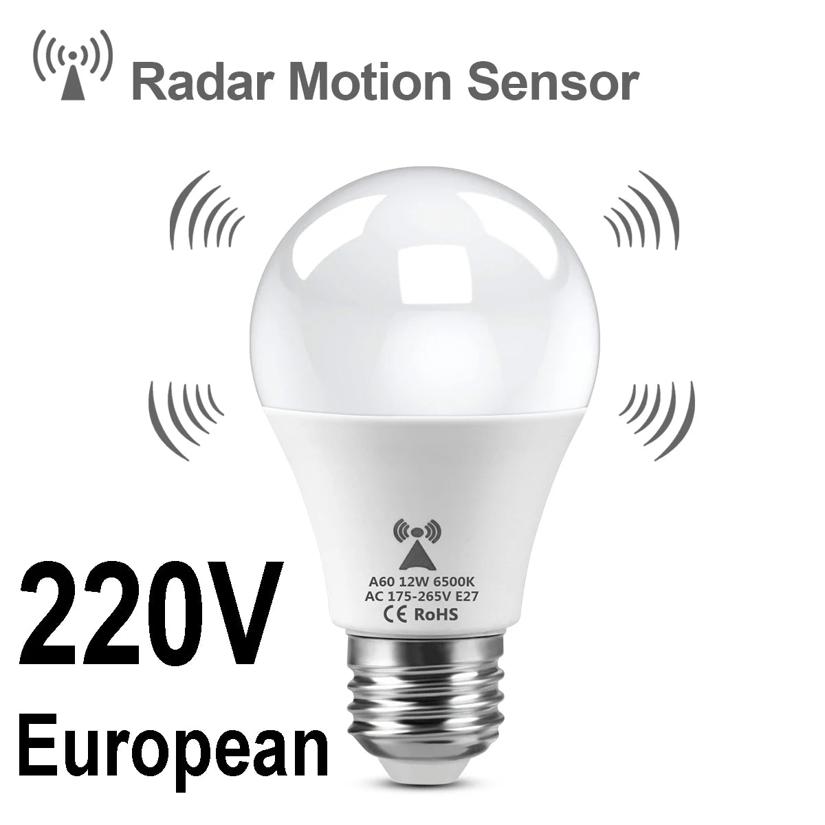 Lampadina Led E27 Con Sensore Di Movimento 220V Attivazione Automatica Luce Notturna Per Scale E Garage