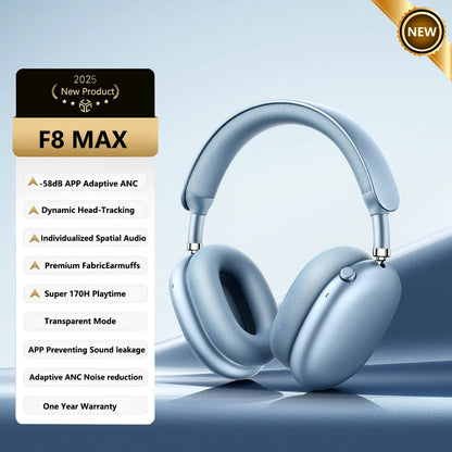Picun F8 Pro Cuffie Bluetooth Wireless Cancellazione Attiva del Rumore Audio Spaziale 3D e Latenza Bassa