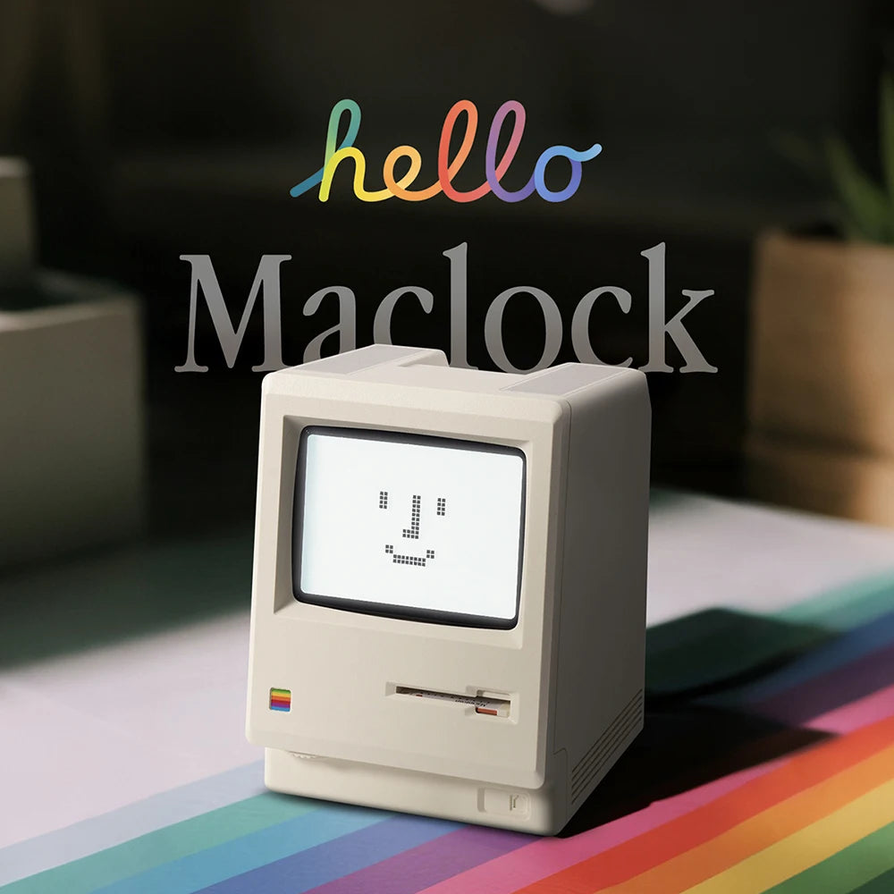 Sveglia retrò Maclock Macintosh Un classico ornamento da tavolo con un design dell'orologio digitale