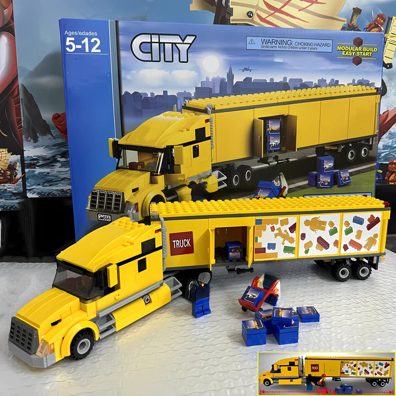 Camion Tecnico In Mattoncini Giallo Set Modellino Veicolo Per Bambini Gioco Educativo Regalo