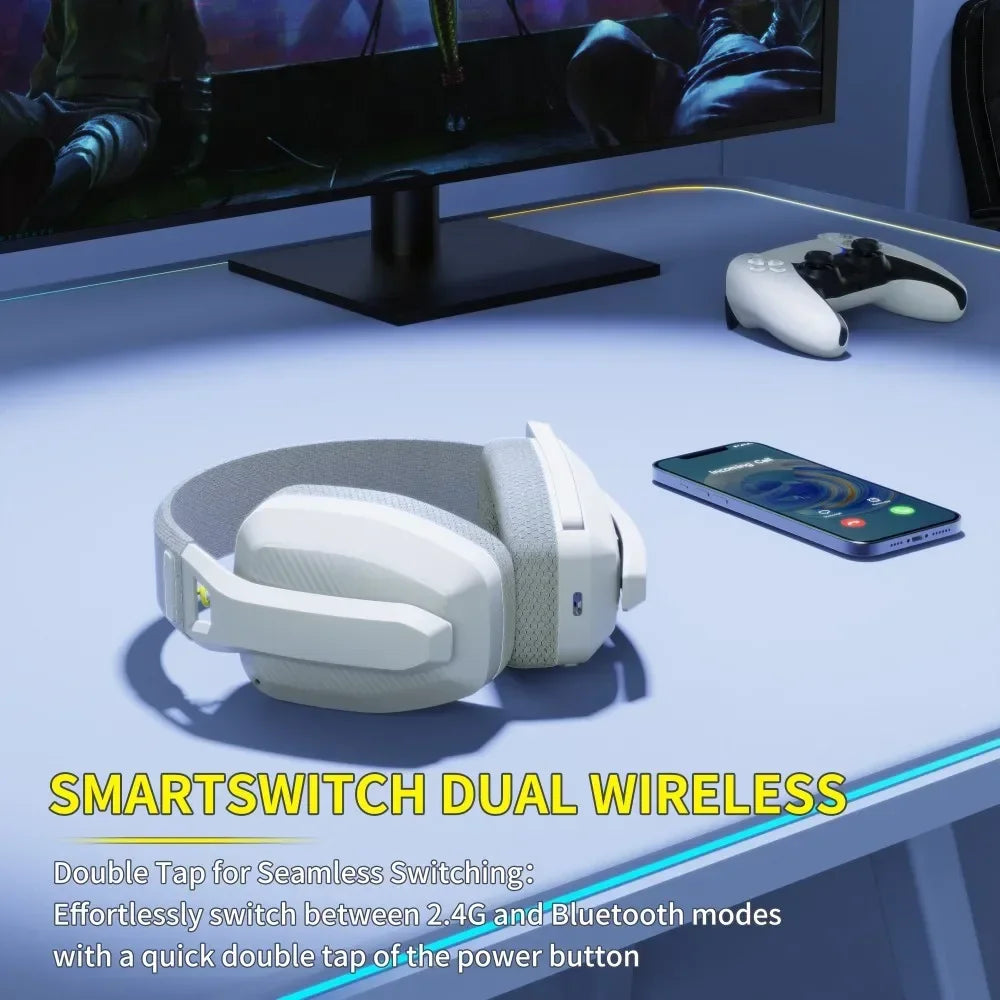 Cuffie Da Gioco Wireless 2,4 GHz Con Microfono ANC Per PS5 PS4 PC Mac Suono Chiaro E Connessione Stabile