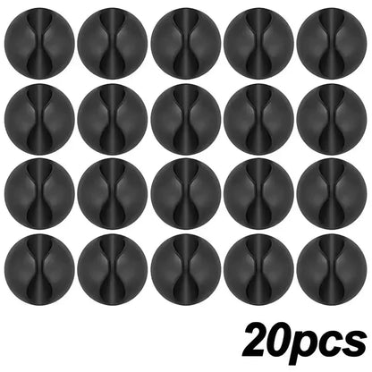 Clip per cavi Supporto per cavo telefonico Linea dati USB Organizzatore in silicone Gestione cavi autoadesiva Avvolgicavo Cavo per caricabatterie per auricolari