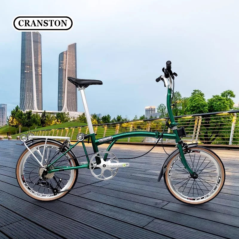 Bicicletta Pieghevole 20 Pollici Da Donna Leggera A 9 Velocità Portatile E Retrò