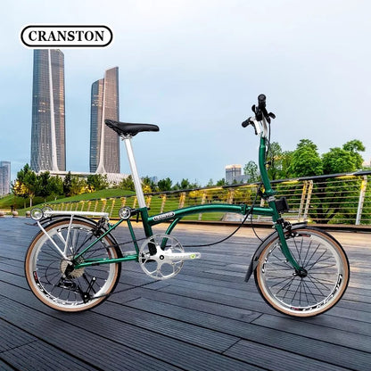 Bicicletta Pieghevole 20 Pollici Da Donna Leggera A 9 Velocità Portatile E Retrò