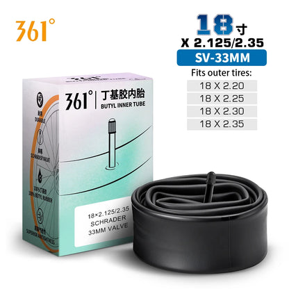 Camera D'Aria 361 Degrees Con Valvola Schrader Pneumatici MTB e Bici Da Ciclismo Misure Da 12 A 29 Pollici