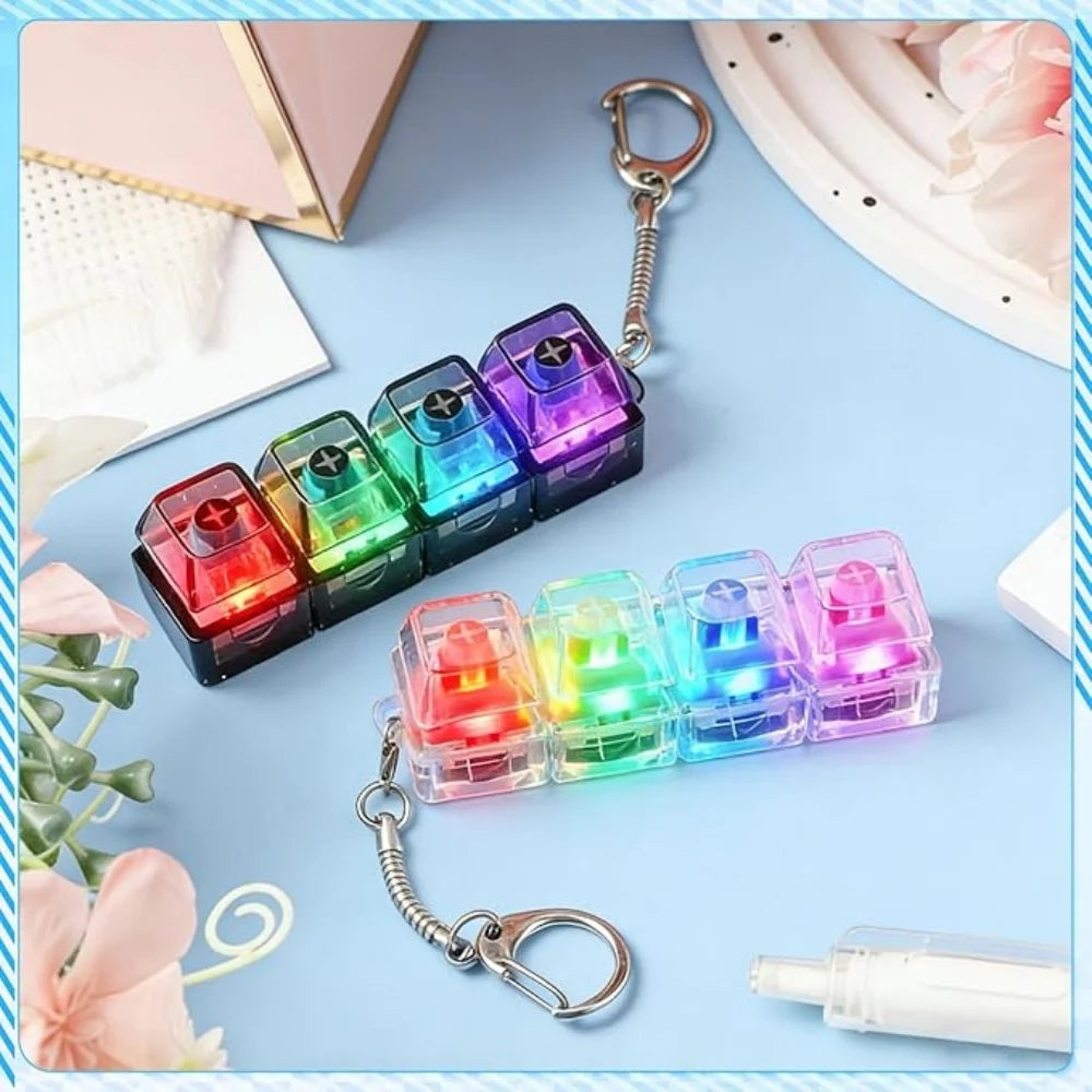 Portachiavi Tastiera Luminosa Antistress Con Pulsante Led Per Persone Ansiose Accessorio Da Scrivania