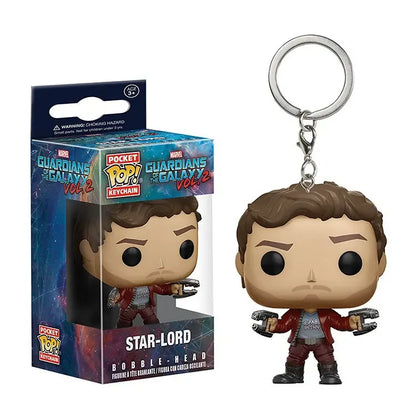 FUNKO pop Guardiani della Galassia 2 Star-Lord Rocket Tree man Portachiavi con scanalatura giocattoli per regalo per bambini con scatola al dettaglio