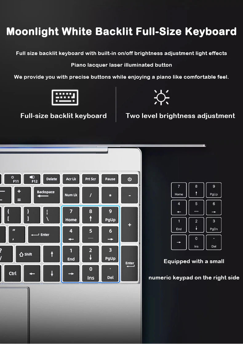 LENO NUOVO Laptop da 15.6 pollici Intel Core i9-9900 32GB 2TB Windows 11 Computer da gioco PC Gamer per ufficio Notebook ultra sottile 1920*1080 HD