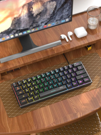 Tastiera Da Gioco MageGee Mini 60 Per Cento Con 61 Tasti Retroilluminata Rgb Ergonomica Impermeabile TS91
