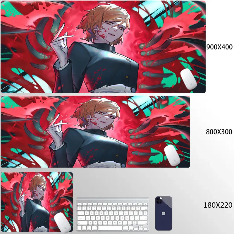 Jujutsu Kaisen Gojo Mousepad Giappone Hot Anime Mouse Pad PC Cool Gaming Tastiera Tappeto XXL Laptop Tappetino da scrivania esteso Nuovo Gamer Tappeto