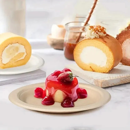 Set Da 50 Piatti Circolari Usa E Getta In Carta Naturale Per Barbecue Pasta Insalata Dessert