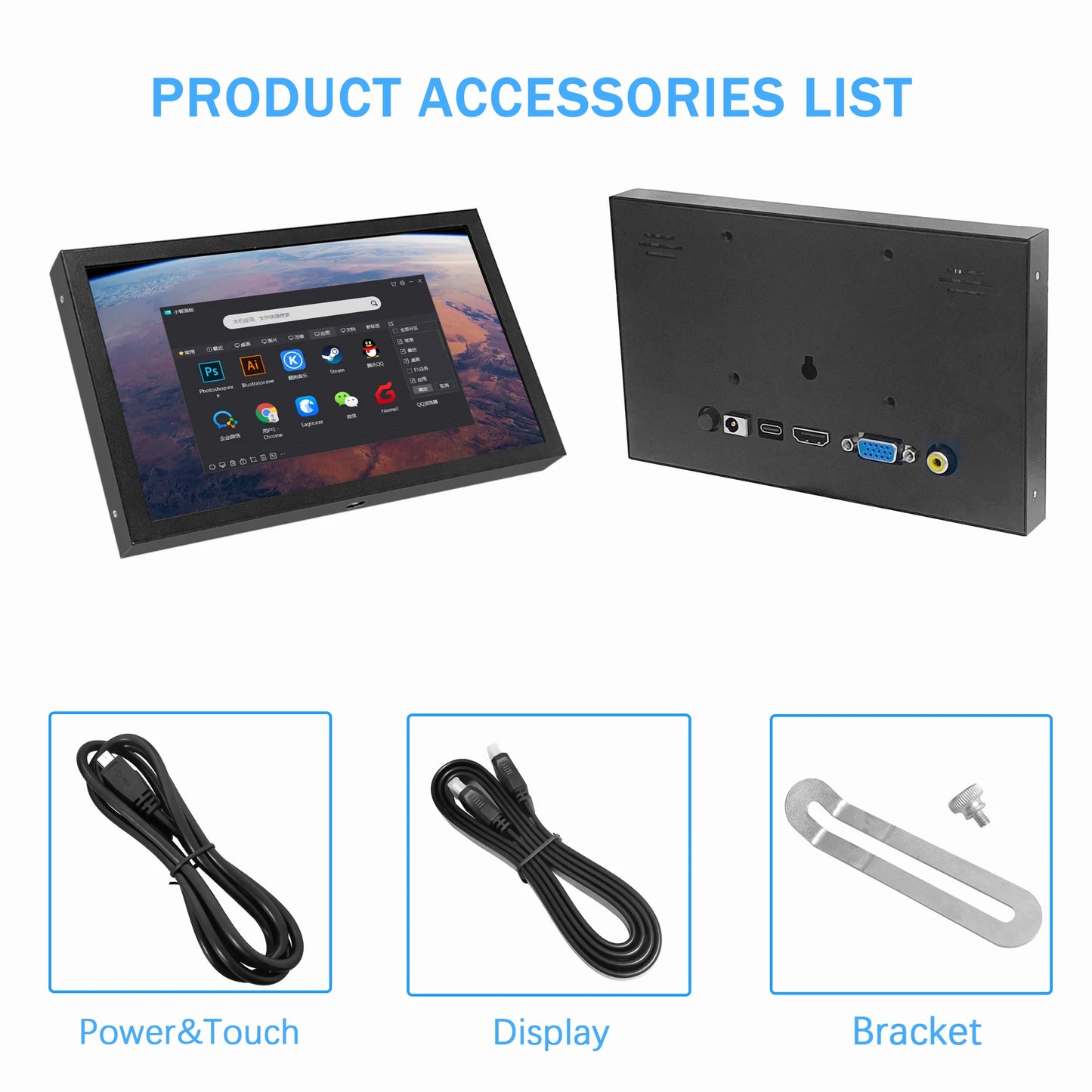 Raspberry Pi 7 pollici NONTouch Schermo IPS 1024x600 HD LCD Display HDMI per RPI 4B 3B + 3B PC Schermo secondario Monitor portatile