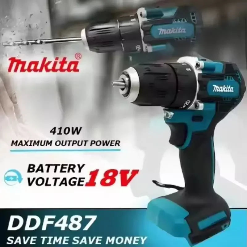Makita Originale DDF487 Trapano avvitatore a batteria Cacciavite a percussione elettrico senza spazzole 18V Utensile elettrico ricaricabile