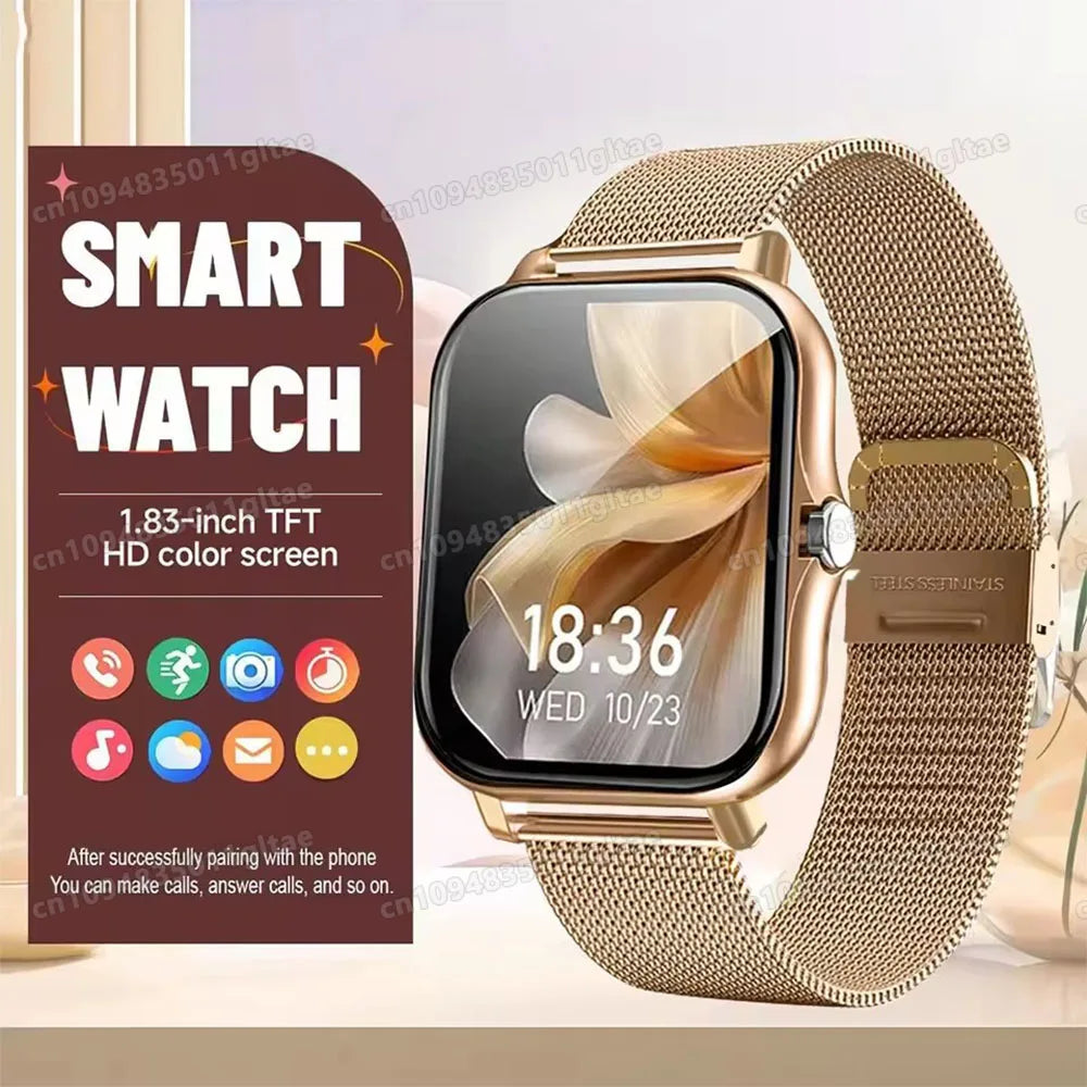 Nuovo Smartwatch con Chiamata BT, Monitoraggio Salute e Sonno, Schermo HD da 1.80'', Orologio Intelligente per Bambini, Impermeabile, Braccialetto Sportivo alla Moda per Donne e Uomini