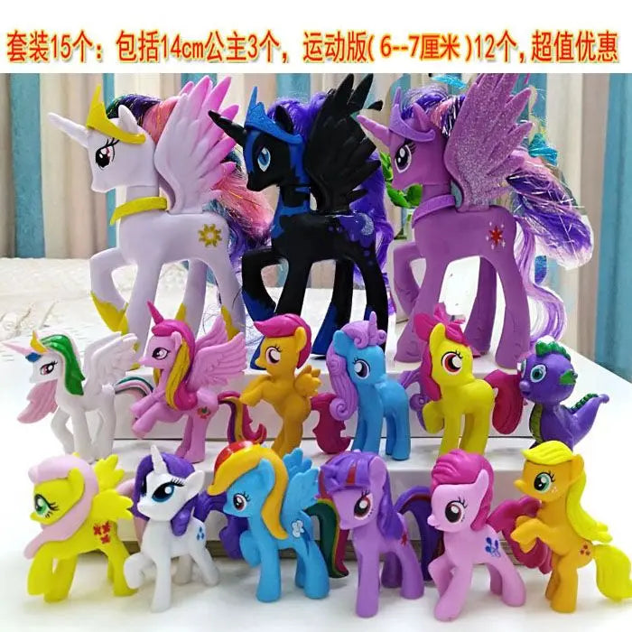Set di giocattoli My Little Pony Fluttershy Rainbow Dash Twilight Sparkle Princess Cadence Luna Regalo a mano