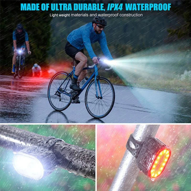 Set Luci Da Bicicletta Ricaricabili Frontale E Posteriore Impermeabili USB MTB Con Alta Luminosità