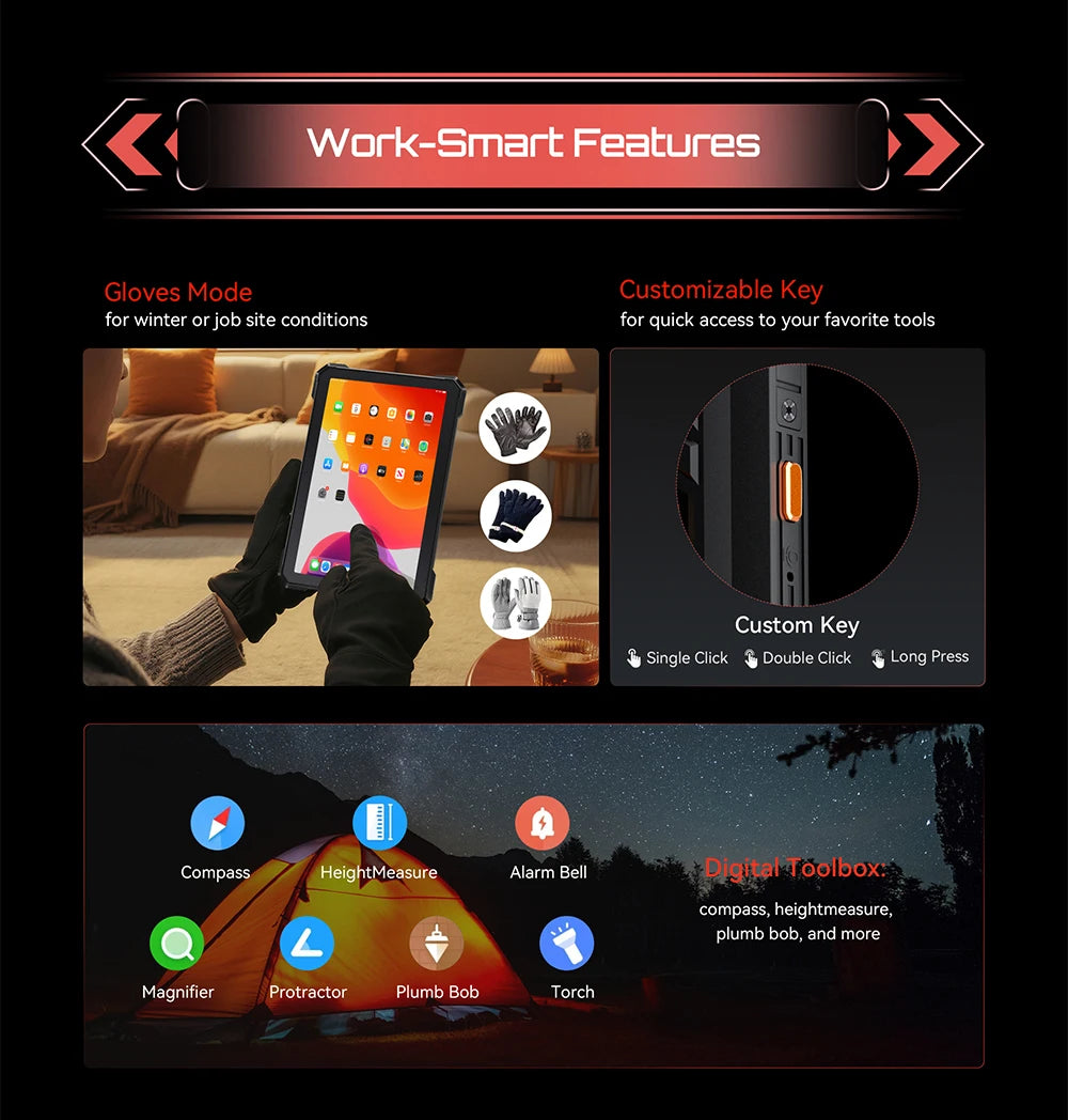 Tablet Android Cubot Tab Kingkong S 10,1 pollici, Batteria 15300 mAh, 6 Gb Ram, 256 Gb Storage, Fotocamera 48 Mp
