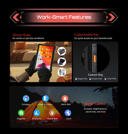 Tablet Android Cubot Tab Kingkong S 10,1 pollici, Batteria 15300 mAh, 6 Gb Ram, 256 Gb Storage, Fotocamera 48 Mp