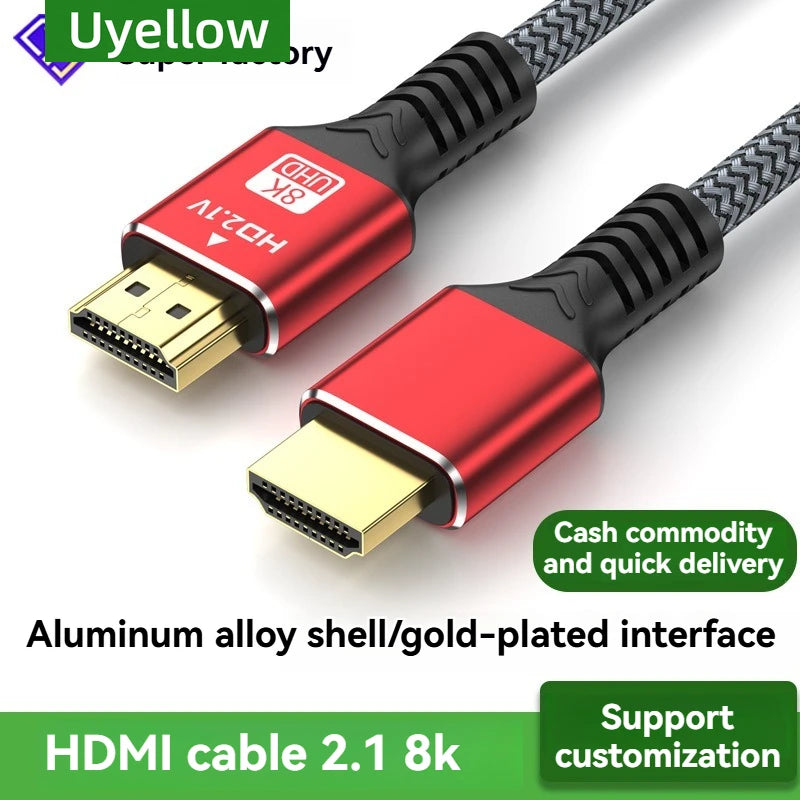 Uyellow 48Gbps Cavo compatibile HDMI 8K 60Hz 50cm 1m 2m 3m 5m Cavo 2.1 compatibile HDMI 4K 120Hz HDR Video con effetti 3D per PC HDTV