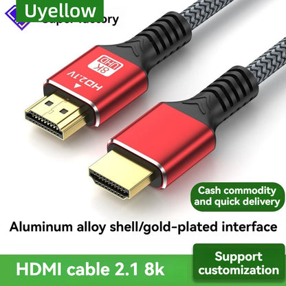 Uyellow 48Gbps Cavo compatibile HDMI 8K 60Hz 50cm 1m 2m 3m 5m Cavo 2.1 compatibile HDMI 4K 120Hz HDR Video con effetti 3D per PC HDTV