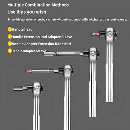 Set Cacciaviti Cricchetto Magnetici 40 in 1 con Manico Rimovibile Testa a 180 Gradi per Riparazioni Elettroniche