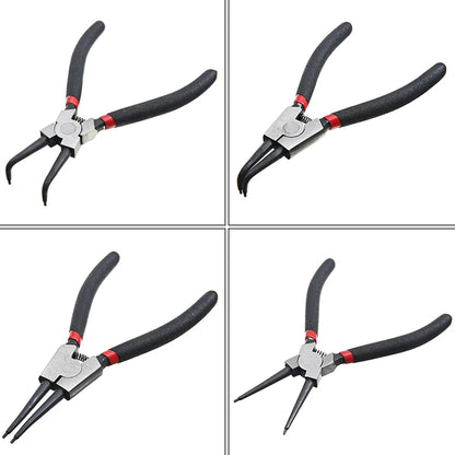 Set 4 Pinze Per Anelli Elastici 7 Pollici Pinze A Becchi Lunghi Interni Esterni Rimozione E Fissaggio